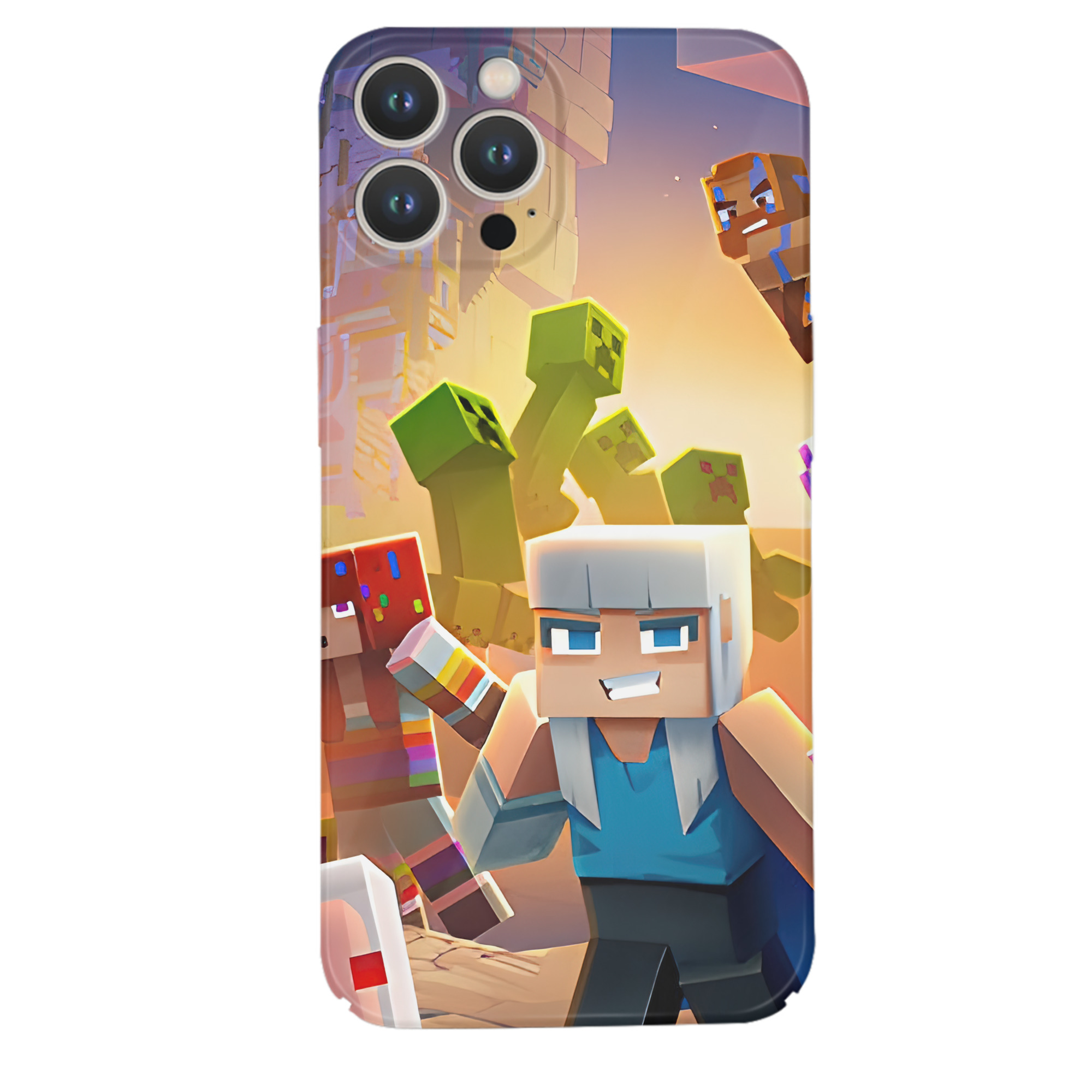 （画像用） マインクラフト ブロックの世界 Minecraft MC Block world 【iPhone 14シリーズ対応】ハードケース